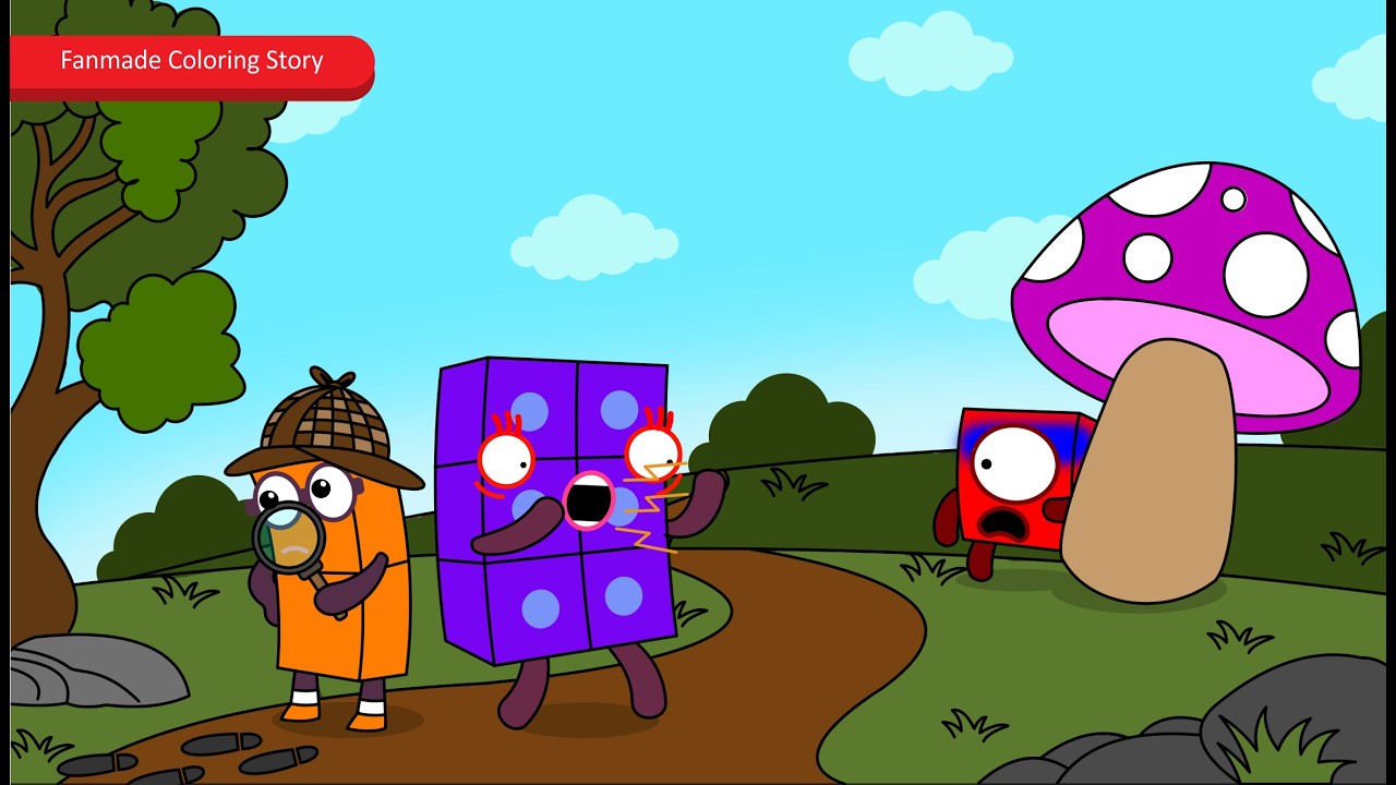 Убирайся! Первый номер всё ещё прячется! | Раскраска по мотивам мультфильма «Номерблоки».