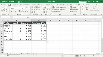 Excel - Relatieve adressering
