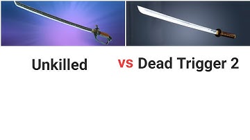 long sword (katana and Gugundo) comparison video about Dead Trigger 2 vs Unkilled