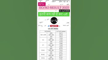 RPSC EO/RO Result and cut off 2025. Category wise