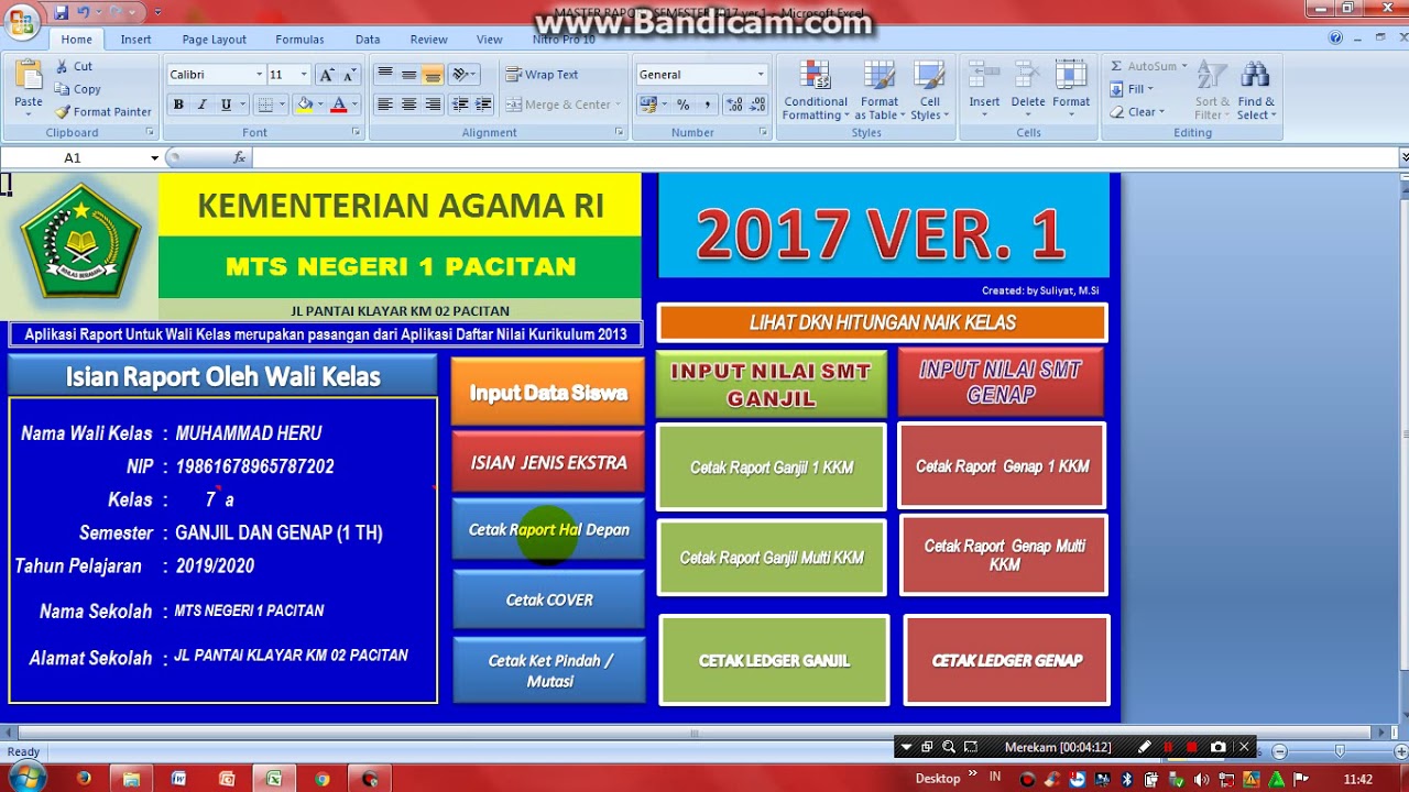 Cara Mengisi Data Di Aplikasi Raport Mts K13 Revisi 2017 Khusus Wali Kelas