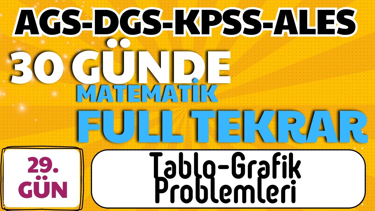 30 GÜNDE FULL TEKRAR  MATEMATİK KAMPI 29. GÜN  #ags #dgs #kpss #ales #matematik