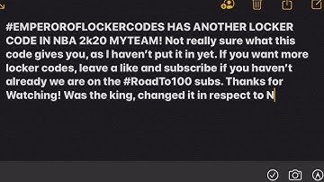 *NEW* LOCKER CODE FOR A POTENTIAL *FREE* OPAL! NBA 2K20 MYTEAM
