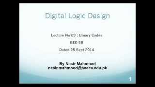 Lecture No 09 BInary Codes - Digital Logic Design