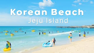 [4K] Walking on the beautiful summer sea in South Korea.Jeju Island Beach Walking Tour&Travel Guide