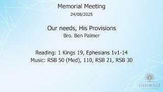 Riverwood Memorial Meeting - 24th August 2025