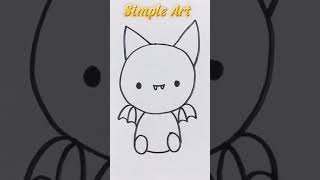 how to draw a cute bat 🦇 🦇 😬😬 #shorts #draw #simpleart #drawing #paint #artchallenge #art