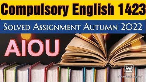 AIOU | Course Code 1423 Solved Assignment Autumn 2022 | 1423 solved assignment autumn 2022 | BA/BCOM