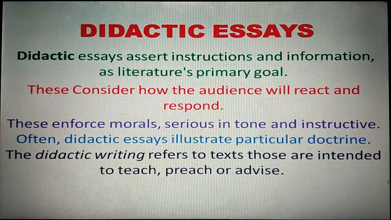 didactic essay meaning