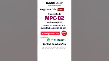 MPC 02 Solved Assignment PDF 2024-25 in English, MAPC program MPC-02 Solved assignments