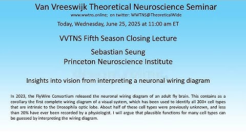 ​Insights into vision from interpreting a neuronal wiring diagram | Sebastian Seung, Princeton