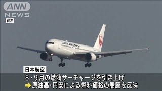 JAL8・9月国際線の燃油サーチャージ過去最高水準に(2022年6月24日)