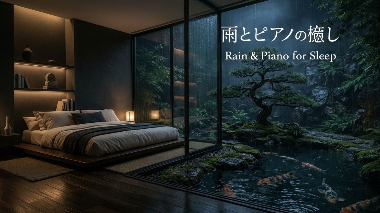 5分で眠くなる雨音とピアノ🌙 深い眠りの90分睡眠BGM | Rain & Piano for Deep Sleep (90 Min)