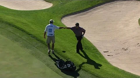 Scott Dunlap's brilliant bunker hole out at Charle...