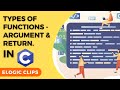 C_55 Types Of Functions Based On Argument &amp; Return | eLogic Classes