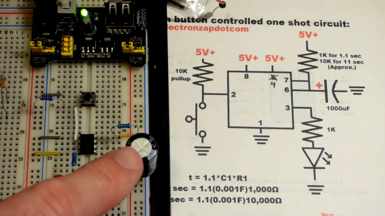 Light dependent resistor LDR replacing push button switch for 555 timer