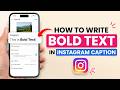 How to Write Bold Text in Instagram Caption