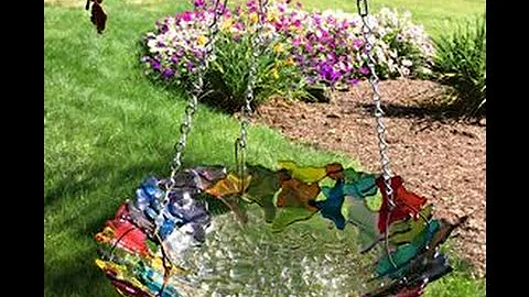 Fused Glass Birdbath
