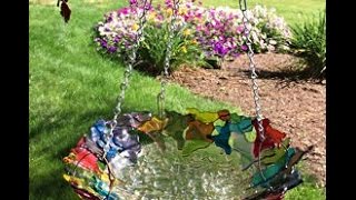 Fused Glass Birdbath