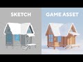 Blender timelapse  tiny house game asset