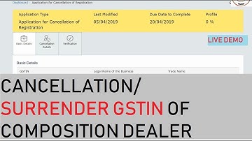 CANCEL / SURRENDER GSTIN OF COMPOSITION DEALER | FINANCE GYAN