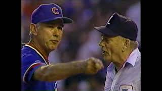 Chicago Cubs vs New York Mets (August 8,1987) "Gene Michaels Tells Tom Hallion To Learn Strike Zone"