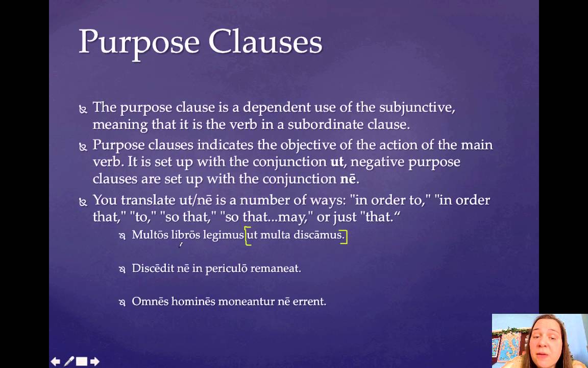 Ch. 3 Purpose Clauses, Sequence of Tenses YouTube