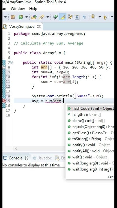 🤔😎Calculate Sum and average of array in Java #shorts #youtubeshorts # ...