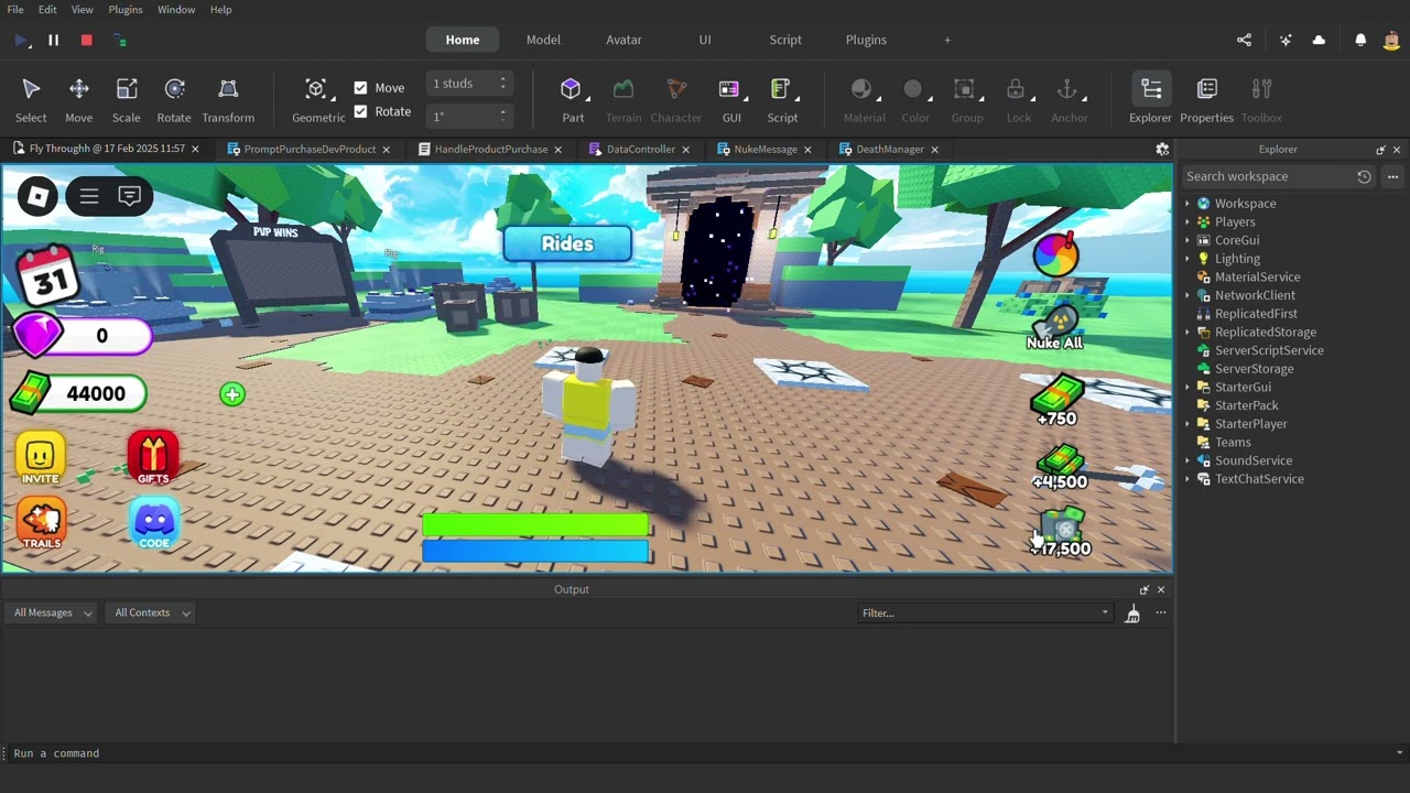 Developer product scripting.