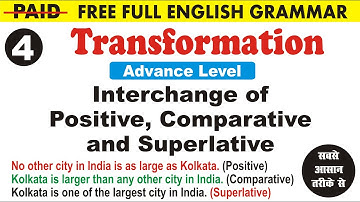 Interchange of Positive, Comparative and Superlative Transformation | By Sumit Sir | Uphaar Classes