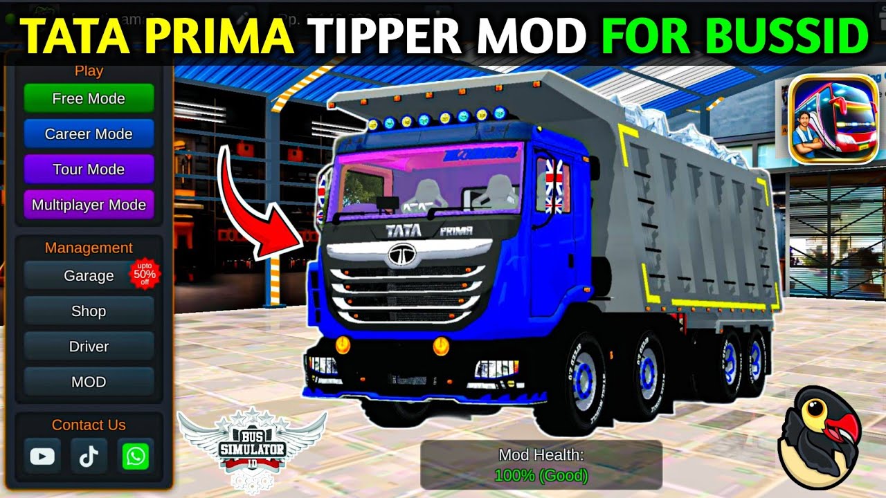 TATA PRIMA TIPPER Mod for Bus Simulator Indonesia Bussid Truck