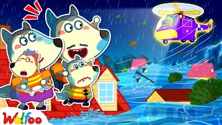 Heavy Rainstorm Flooded Wolfoo's House! Kids Safety Tips in Natural Disasters 🌎 | Wolfoo Family