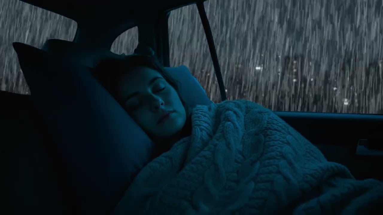 Fall Asleep Instantly 😴 Deep Sleep & Calm Relaxation 🌧️ Heavy Rain on Cozy Car for All Night Peace