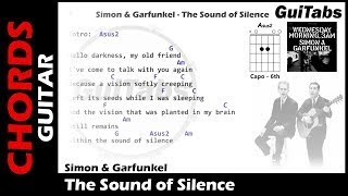 THE SOUND OF SILENCE 🎸 - Simon & Garfunkel ( Lyrics - GUITAR Chords 🎸- Karaoke ) chords