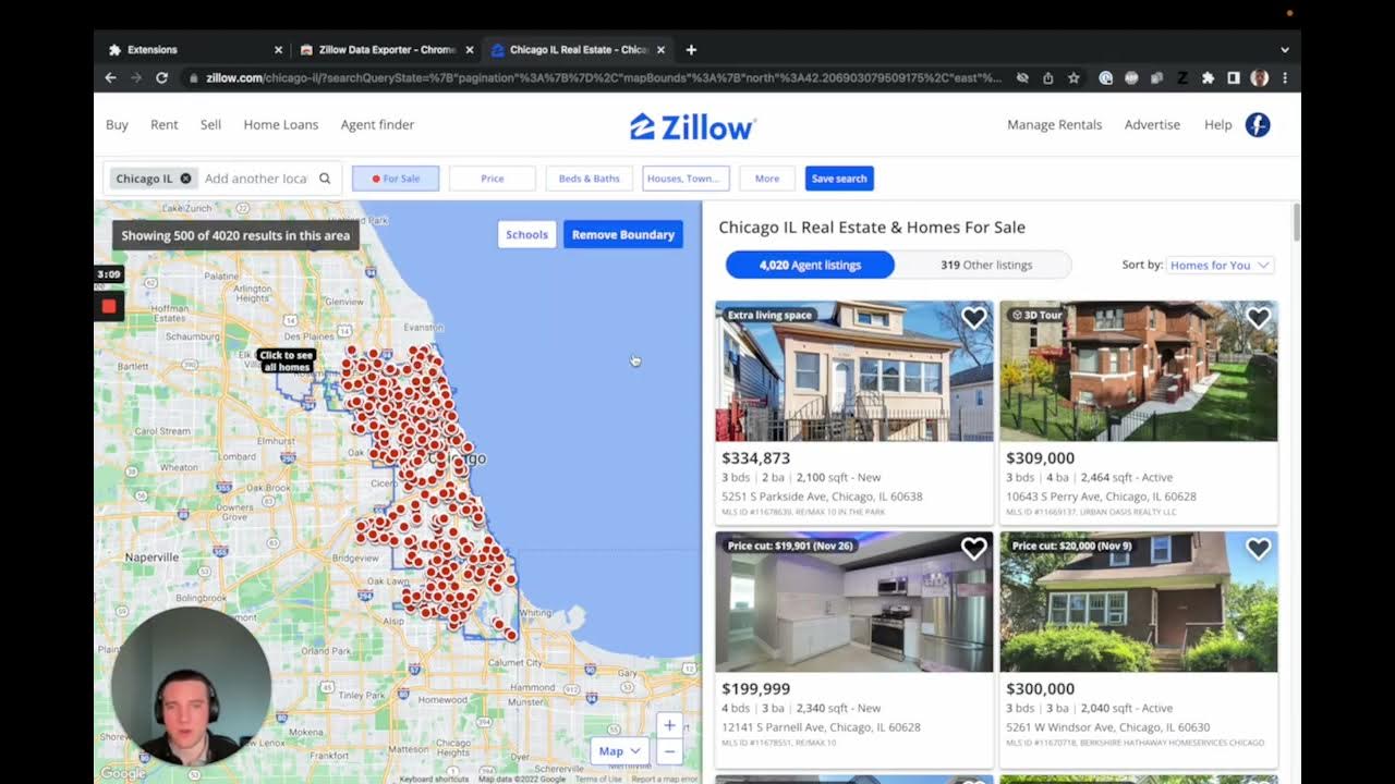 Export property listings for sale from Zillow with Zillow Data Exporter
