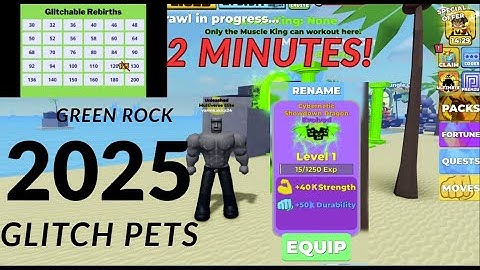 How to glitch pets⁉️ - Green rock | Muscle legends💪