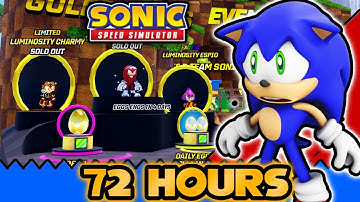 I Survived 72 HOURS of Golden Egg Torture! - Sonic Speed Simulator