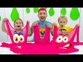 Chris et Nicole jouent avec des slimes | Jeux amusants avec oncle