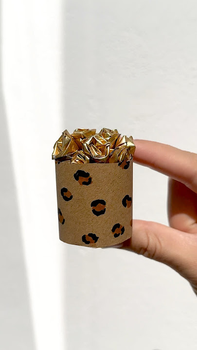 Golden roses in the cutest leopard-print box