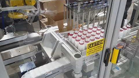 Model CEL5 Robotic Case Packer for Pharmaceutical Bottles with Topserts