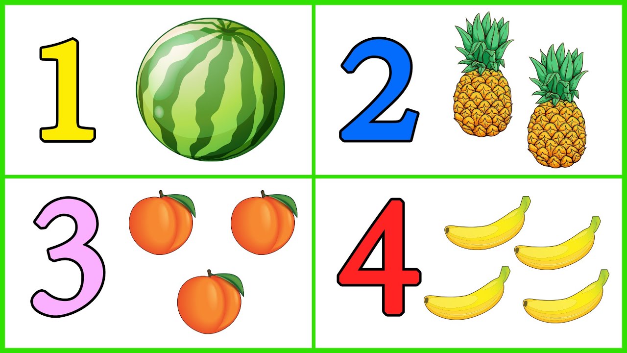 Fruit & Number Song | 123 Numbers | Fruits Name | 1 To 10 Counting For Kids  | Learn To Count Video