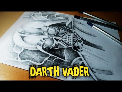 Star Wars Drawing Darth Vader | How to draw Darth Vader Helmet sketch