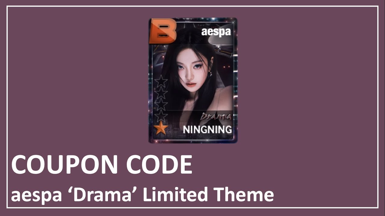 SUPERSTAR SMTOWN COUPON CODE aespa ‘Drama’ Limited Theme YouTube