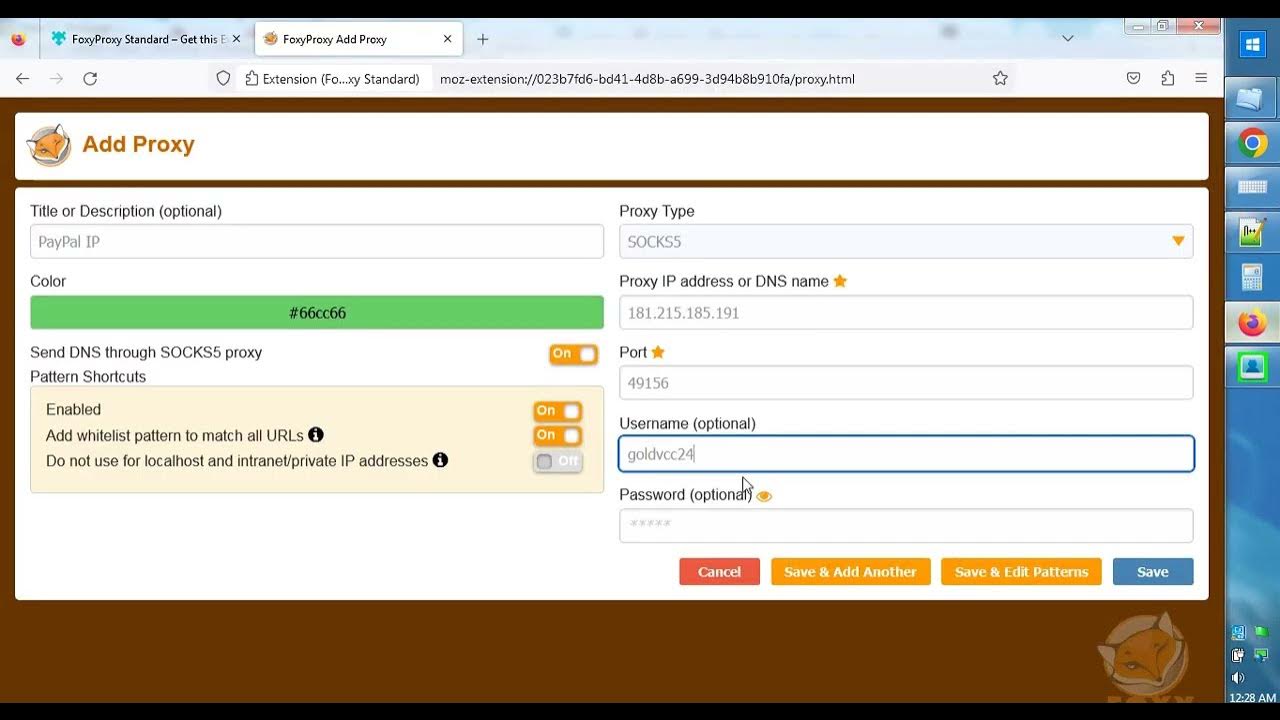 Goldvcc How to use socks5 proxy with foxyproxy firefox extension