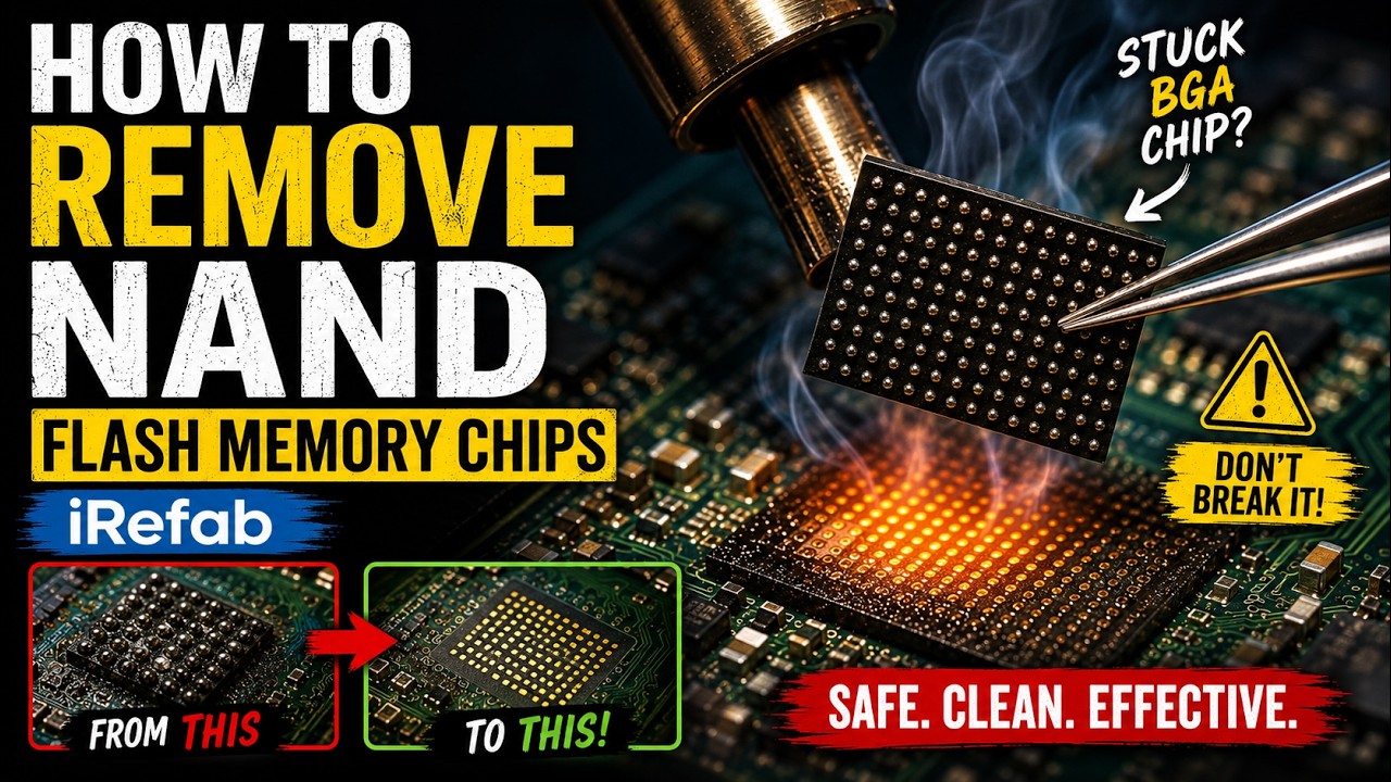 How To Remove NAND Flash Memory chips - iRefab - YouTube