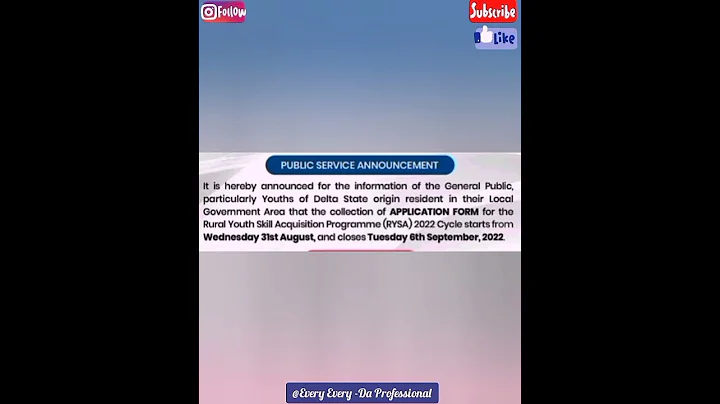 #deltastate Rural #youth  #skills  acquisition Program (RYSA) Empowerment #Notice