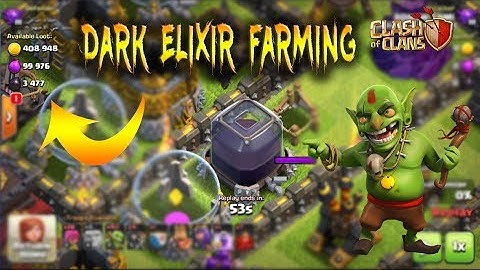 Clash of clans Dark elixir farming With skeleton spell