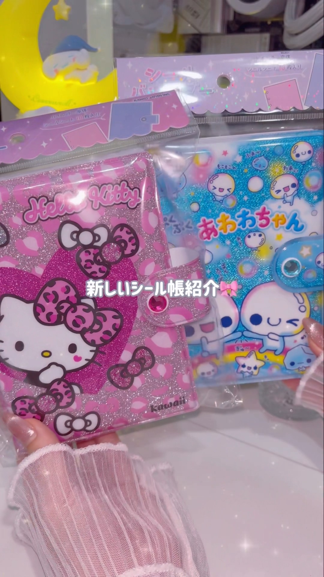 ギャルキティちゃんとあわわちゃんのシール帳紹介🎀🫧🩵 #sanrio