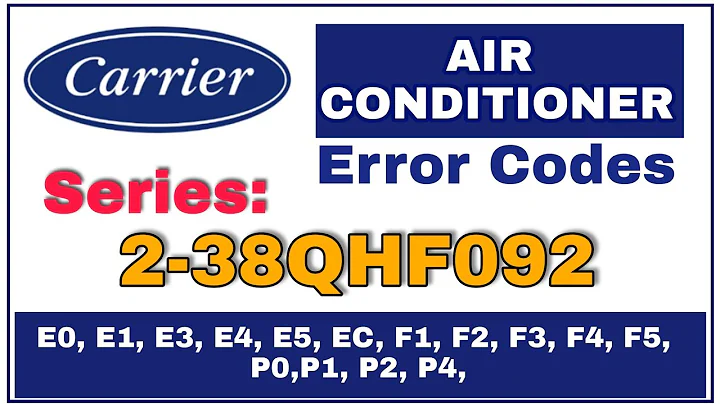 Carrier Air Conditioner Error Codes | Series "2-38QHF092" Troubleshooting Guide.