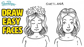 How to draw faces simply and easily - Svetlana - Draw along with me